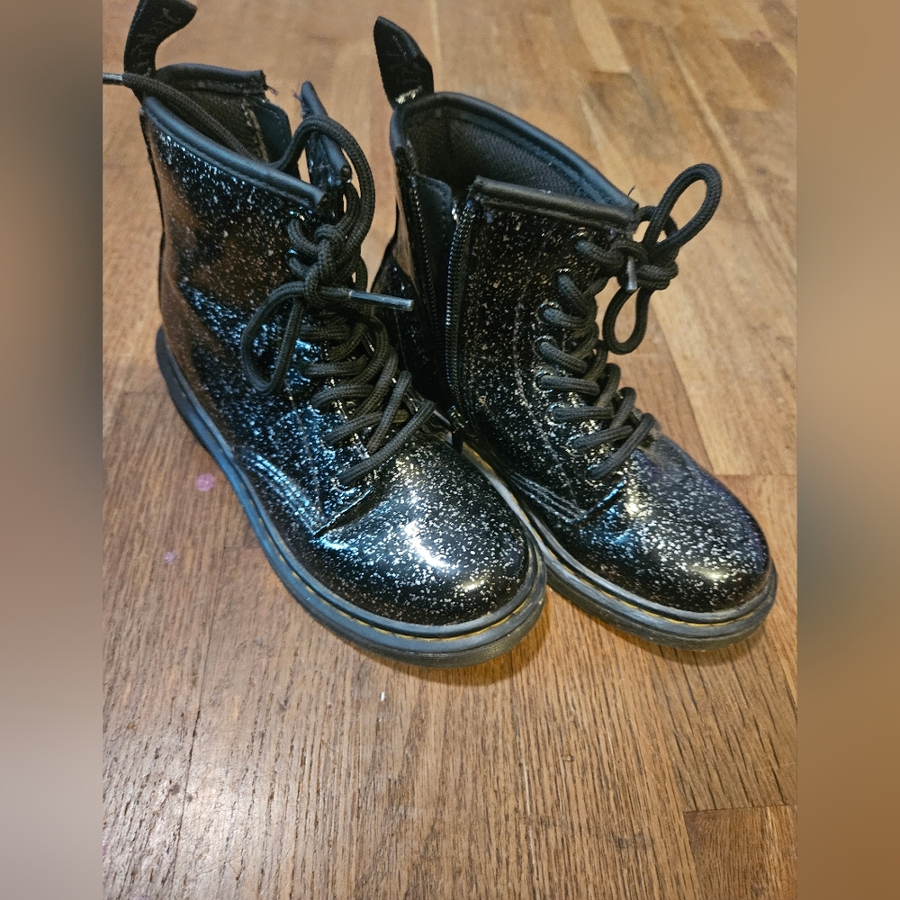 Doc Marten's Black Glitter Combat Boots